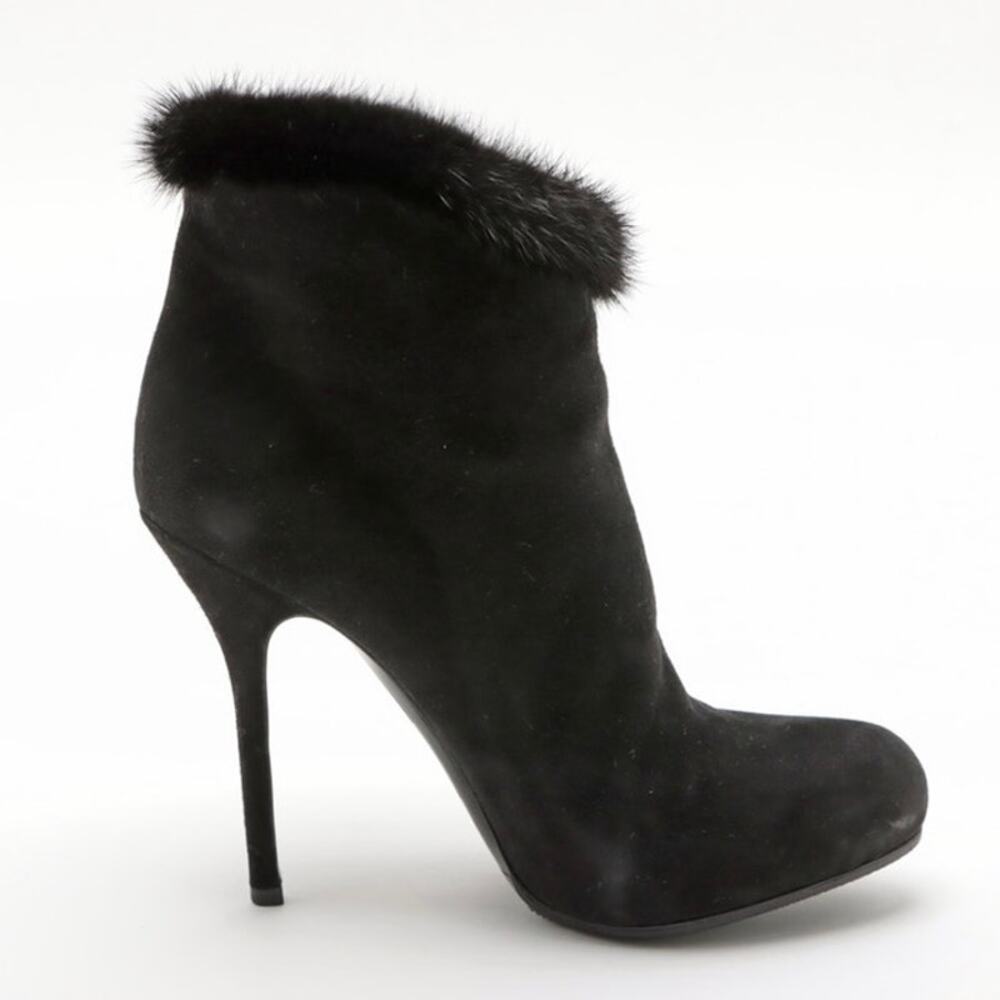 Christian Dior Black Suede Booties Heeled Ankle Boots Women’s size 36 - Picture 4 of 10